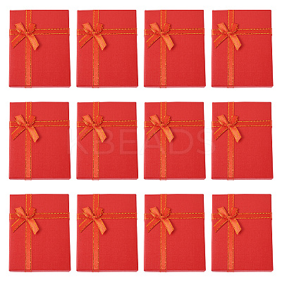 Rectangle Paper Jewelry Set Storage Boxes with Bowknot CON-TAC0014-04D-1