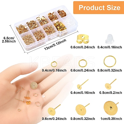 DIY Iron Stud Earring & Ear Nuts & Jump Rings Jewelry Making Findings Kits DIY-YW0010-57-1