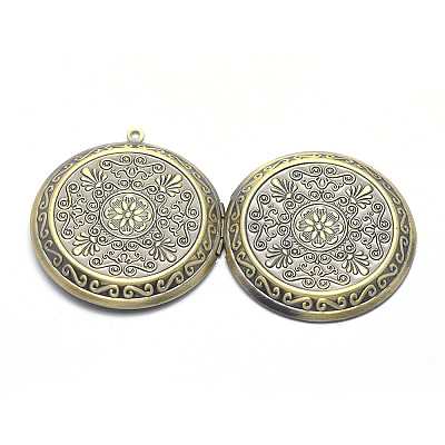 Brass Locket Pendants X-KK-F717-21AB-NR-1
