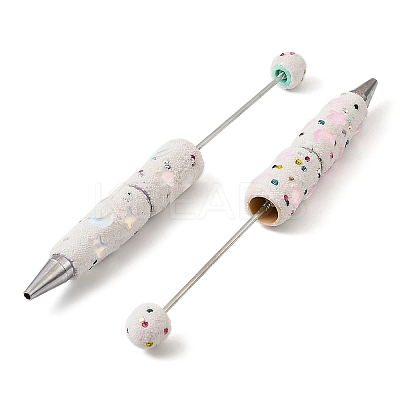 Iron Plastic Beadable Pen AJEW-B108-03A-1