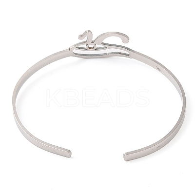 201 Stinless Steel God Eye of Horus Cuff Bangles for Women BJEW-P337-01P-1