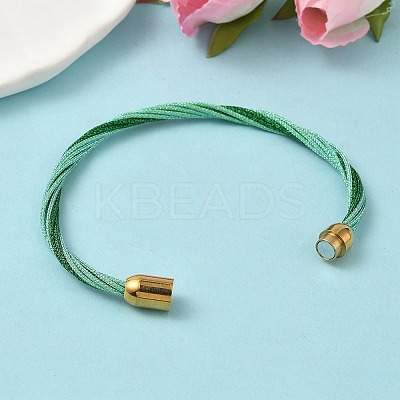 304 Stainless Steel with Polyester Metallic Cord Bracelets for Women BJEW-Z145-01G-1