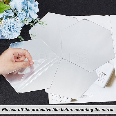Acrylic Mirror Wall Stickers AJEW-WH0323-26A-1