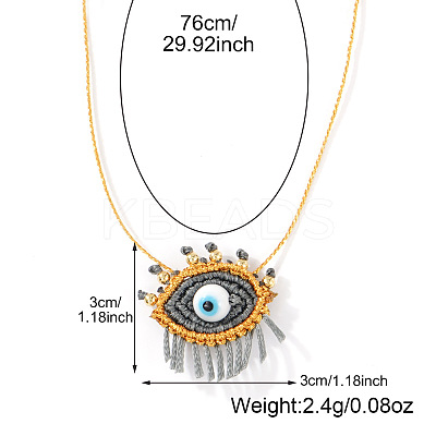 Woven Cord Glass Eye Pendant Women's Necklaces EY5817-1