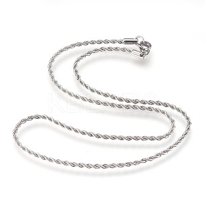 Non-Tarnish 304 Stainless Steel Rope Chains Necklaces LS-NJEW-G313-14P-1