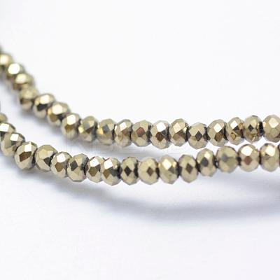 Electroplate Glass Beads Strands EGLA-J144-FP-A04-1