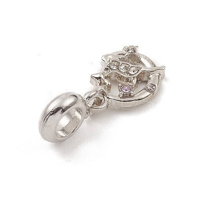 Alloy Rhinestone European Dangle Charms PALLOY-I218-25P-1