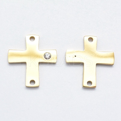 316 Surgical Stainless Steel Micro Pave Cubic Zirconia Links connectors STAS-K178-13G-1