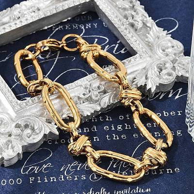 304 Stainless Steel Rolo Link Chain Bracelets for Women BJEW-F488-41G-1