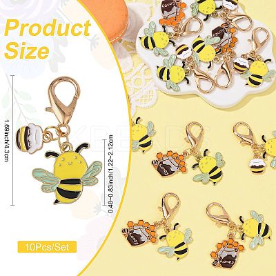 10Pcs 2 Styles Alloy Enamel Pendant Decorations HJEW-FS00090-1
