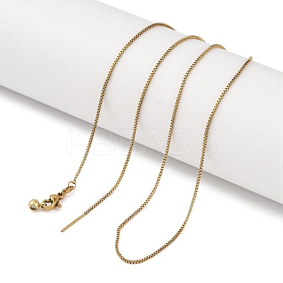 Ion Plaing(IP) 304 Stainless Box Chain Necklaces NJEW-Q003-03G-1