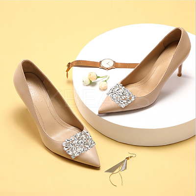 1 Pair Alloy & Rhinestone Shoe Decorations FIND-AN0001-11B-1