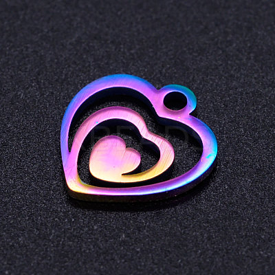 Ion Plating(IP) 201 Stainless Steel Filigree Charms STAS-Q201-JN177-1