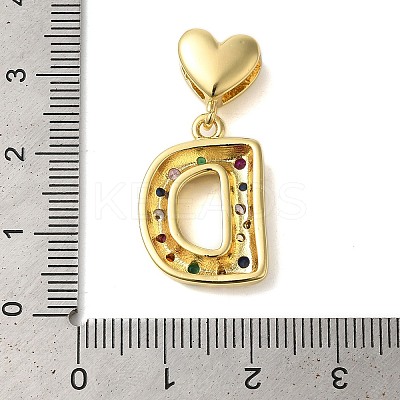 Rack Plating Brass Micro Pave Clear Cubic Zirconia Perdants KK-C067-12G-D-1