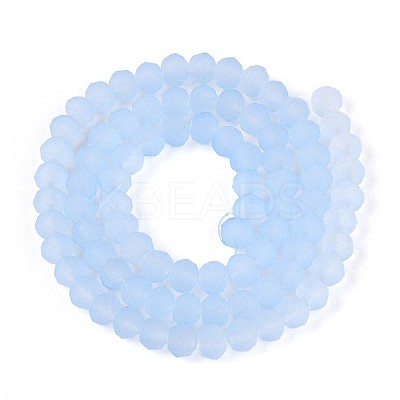 Baking Paint Frosted Glass Beads Strands FGLA-N003-6mm-01-1