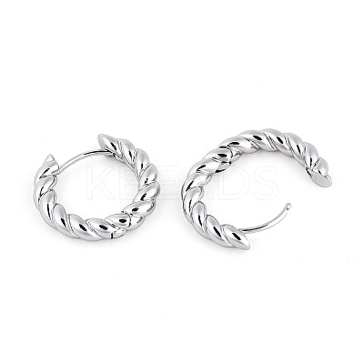 Twist Rings Brass Hoop Earrings for Women EJEW-B056-15P-1