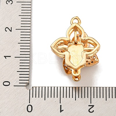 Brass Micro Pave Clear Cubic Zirconia Rotatable Box Clasps KK-U037-31G-1
