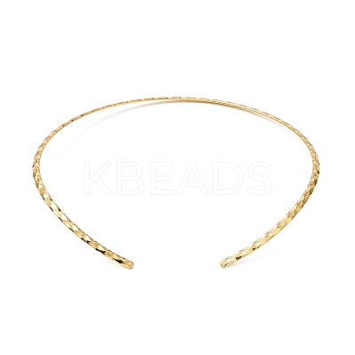 PVD Vacuum Plating 304 Stainless Steel Rhombus Textured Wire Necklace Making MAK-L015-02G-1