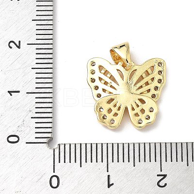 Brass Micro Pave Cubic Zirconia Charms KK-Q068-09D-G-1