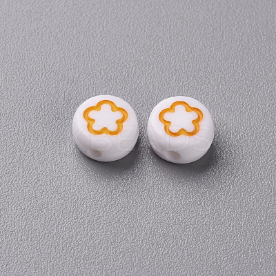 White Opaque Acrylic Beads MACR-N008-41F-1