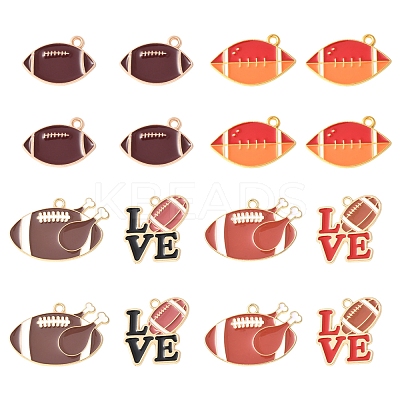 16Pcs 6 Styles Alloy Enamel Pendants ENAM-FS0002-44-1