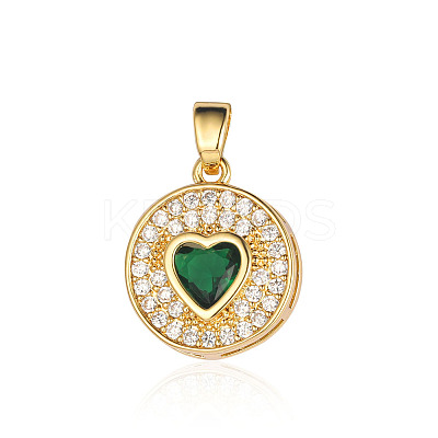 Brass Micro Pave Cubic Zirconia Pendants ZIRC-OY001-01G-1