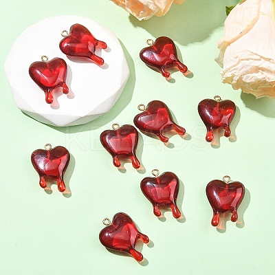 8Pcs Transparent Resin Pendants RESI-YW0005-46-1