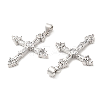 Eco-Friendly Brass Micro Pave Cubic Zirconia Pendants KK-Q775-03P-1