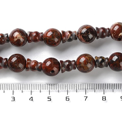 Natural Brecciated Jasper 3-Hole Guru Beads Strands G-K149-56-1