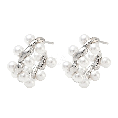 Brass Stud Earrings for Women EJEW-A168-21P-1