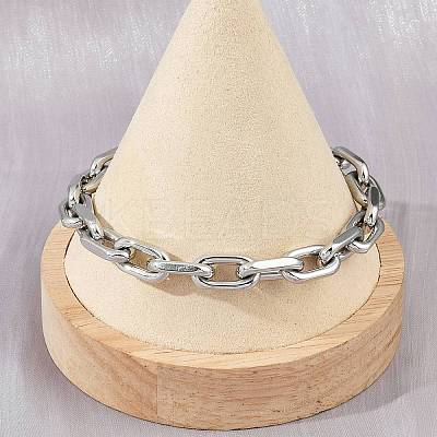 304 Stainless Steel Cable Chain Bracelets for Women Men BJEW-Z143-19P-1