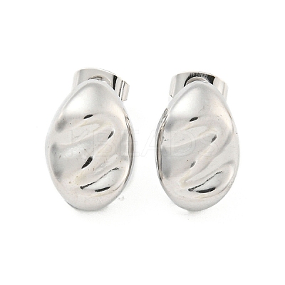 Non-Tarnish Oval 304 Stainless Steel Ear Studs EJEW-L290-016P-1