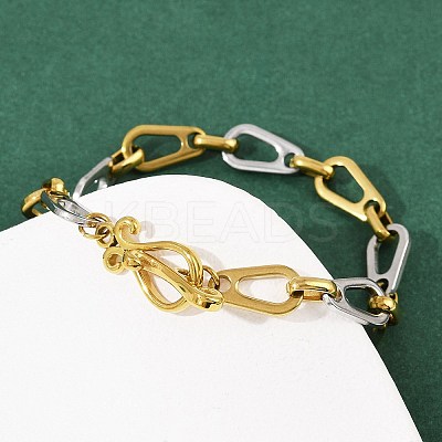 304 Stainless Steel Link Chain Bracelets for Women LS-BJEW-C113-02GP-1