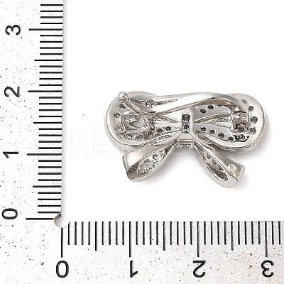 Brass Micro Pave Clear Cubic Zirconia Fold Over Clasps KK-G505-29P-1
