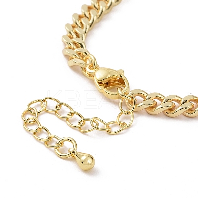 Cubic Zirconia Leopard Link Bracelet Brass Curb Chains for Women BJEW-G664-01G-05-1