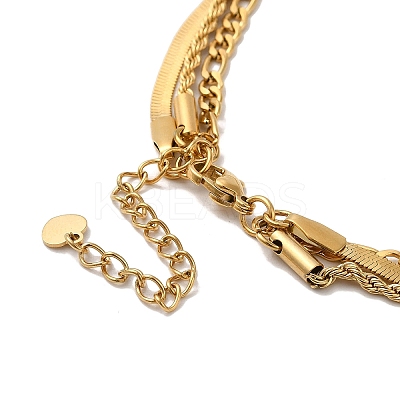 Stainless Steel Chains Three Layers Necklaces NJEW-D054-01B-02G-1