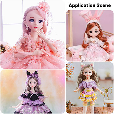 5Pcs 5 Styles High Temperature Fiber Long Pear Perm Hairstyle Doll Wig Hair DIY-GL0005-63C-1
