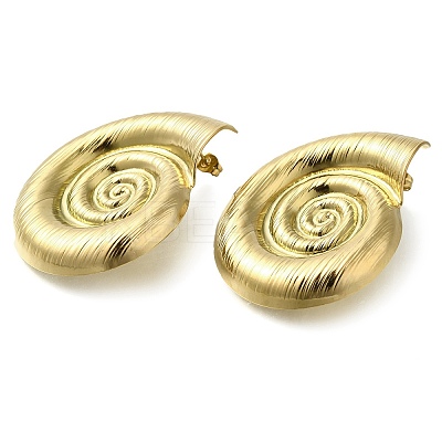 Ion Plating(IP) 304 Stainless Steel Conch Stud Earrings EJEW-I312-10G-1