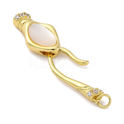 Brass Shell S-Hook Clasps KK-U059-26G-02-1