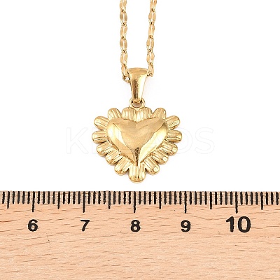 304 Stainless Steel Heart Pendant Necklaces for Women LS-NJEW-G191-01G-1