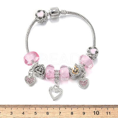 Alloy Enamel European Beads Charm Bracelets BJEW-F495-14P-1