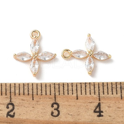 Real 18K Gold Plated Brass Cubic Zirconia Charms LS-KK-R037-157G-1