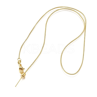 1MM Brass Round Snake Chain Adjustable Slider Necklaces NJEW-M108-29G-1