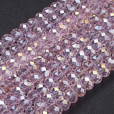 Electroplate Glass Beads Strands X-GR10MMY-59AB-1
