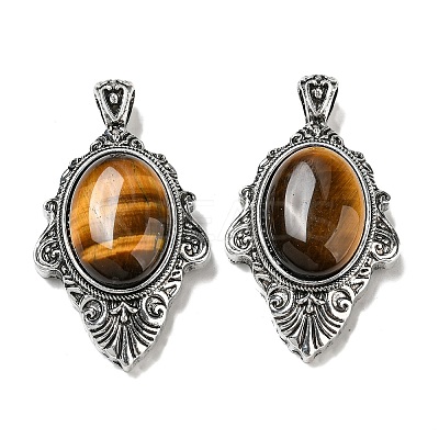 Natural Tiger Eye Big Pendants G-Z050-03B-1
