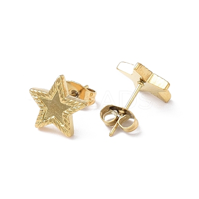 Ion Plating(IP) 304 Stainless Steel Stud Earring for Women EJEW-I285-16G-1