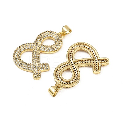 Brass Micro Pave Cubic Zirconia Pendants KK-S526-21G-C-1