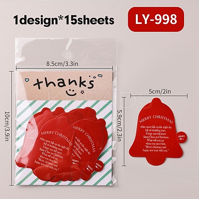 Christmas Theme Paper Self-Adhesive Stickers DIY-M070-10C-1