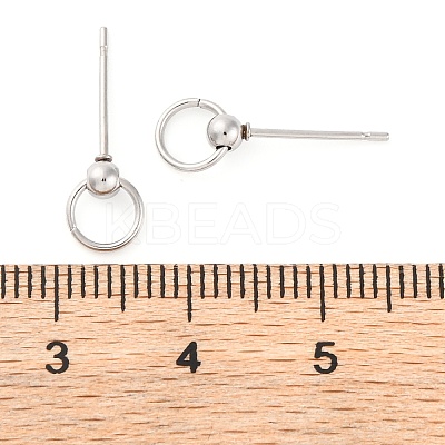 Anti-Tarnish 304 Stainless Steel Studs Earring Findings STAS-H226-08P-01-1