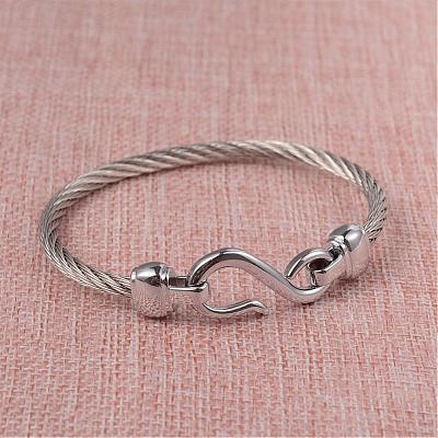 Tarnish Resistant 304 Stainless Steel Cuff Bangles BJEW-L605-05P-1